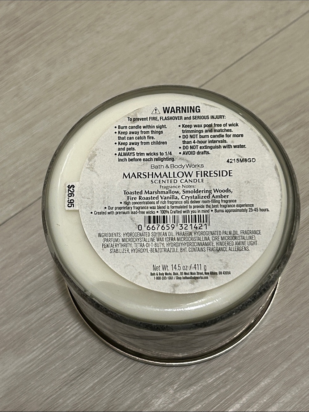 Bath & Body Works (NWT) Marshmallow Fireside Candle - Picture 3 of 3